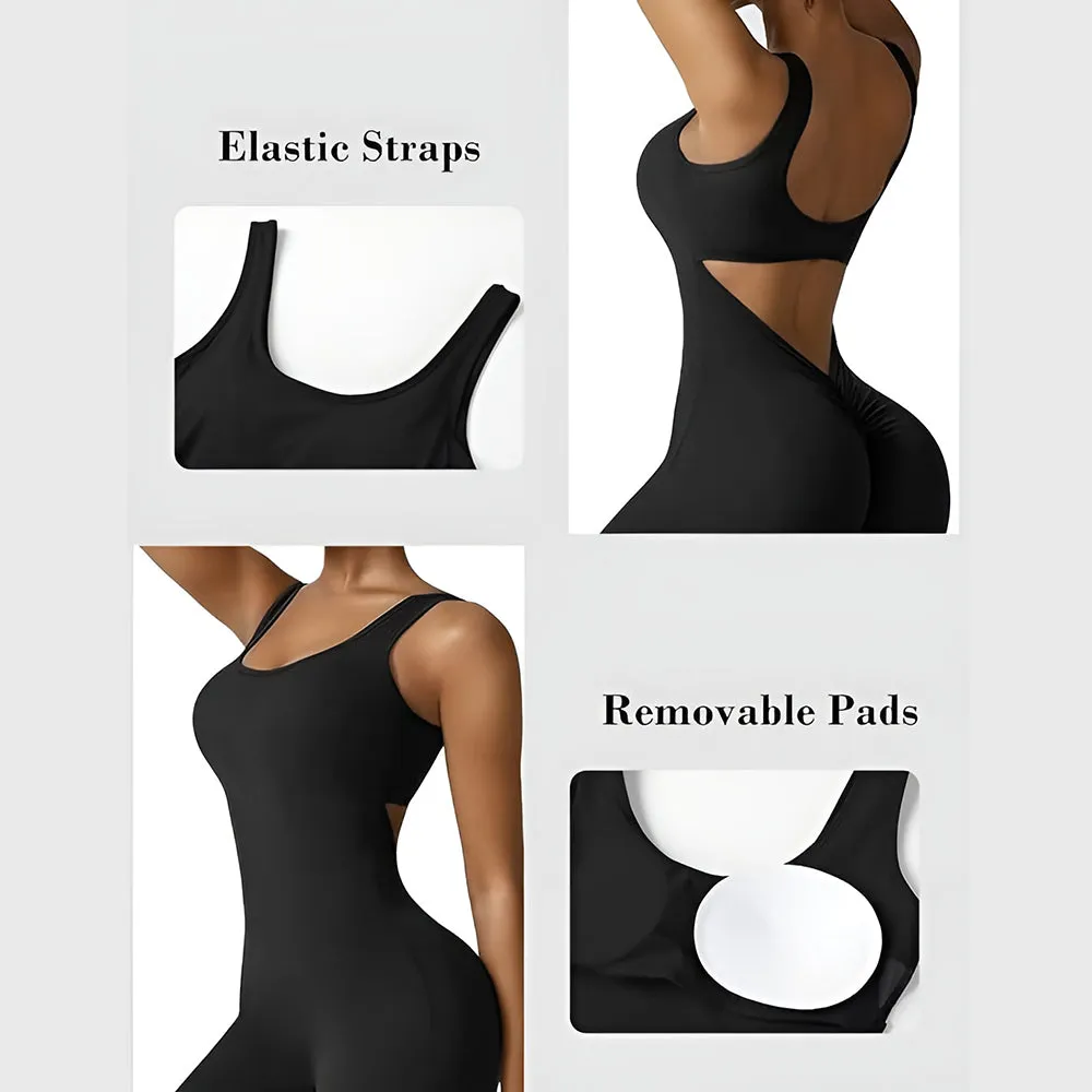 DressUp Sexy Backless Scrunch Booty Lifting Viral Flare Jumpsuits