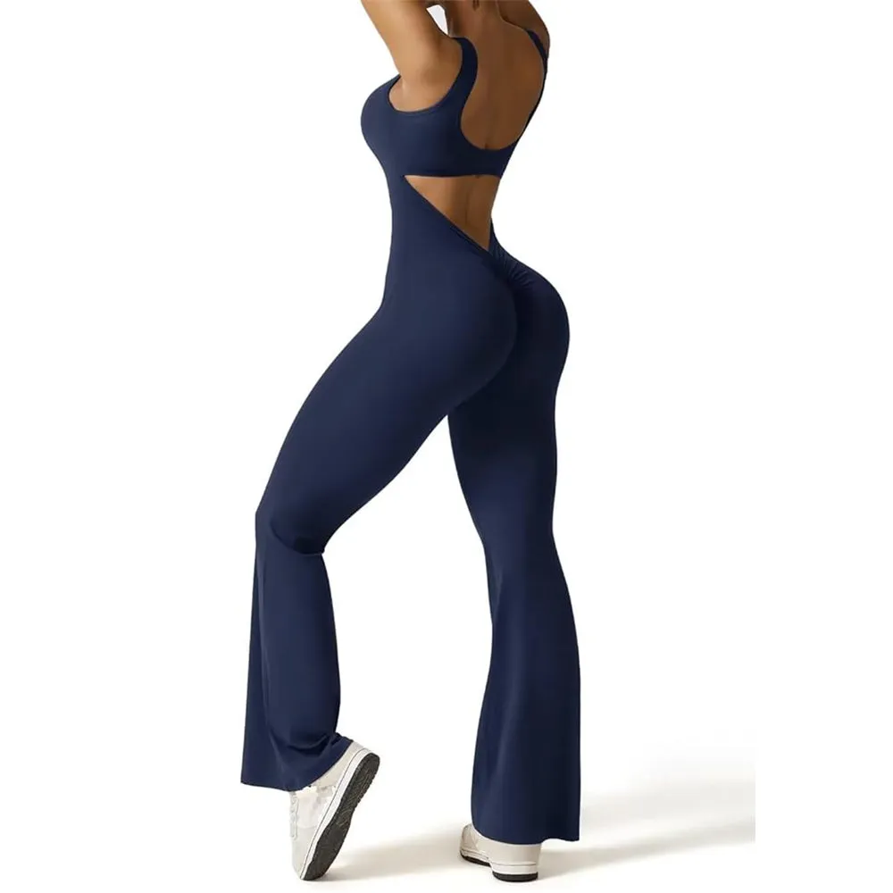 DressUp Sexy Backless Scrunch Booty Lifting Viral Flare Jumpsuits