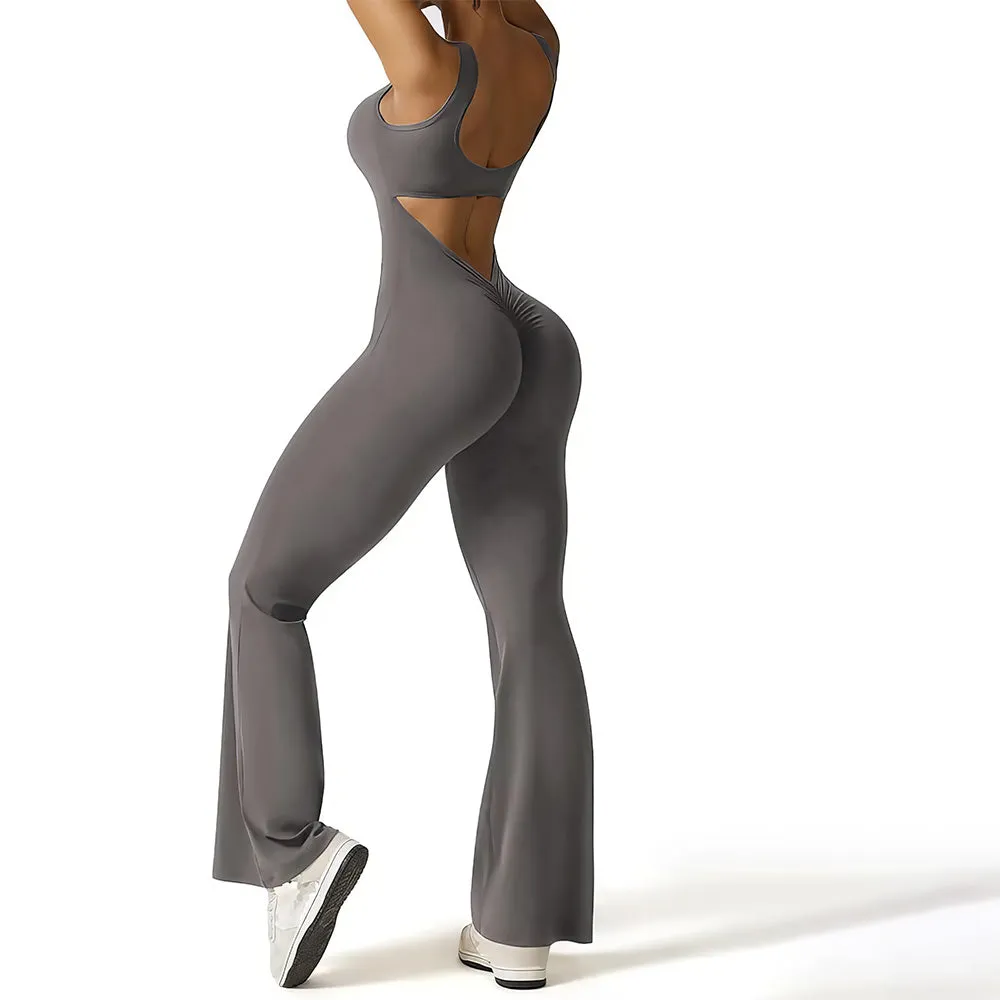 DressUp Sexy Backless Scrunch Booty Lifting Viral Flare Jumpsuits