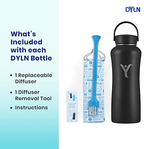 DYLN 40 oz Alkaline Water Bottle - Premium 9  pH Water Vacuum Insulated Stainless Steel