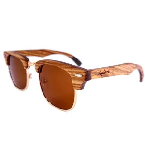 Ebony and ZebraWood Sunglasses, Tea Colored Polarized Lenses