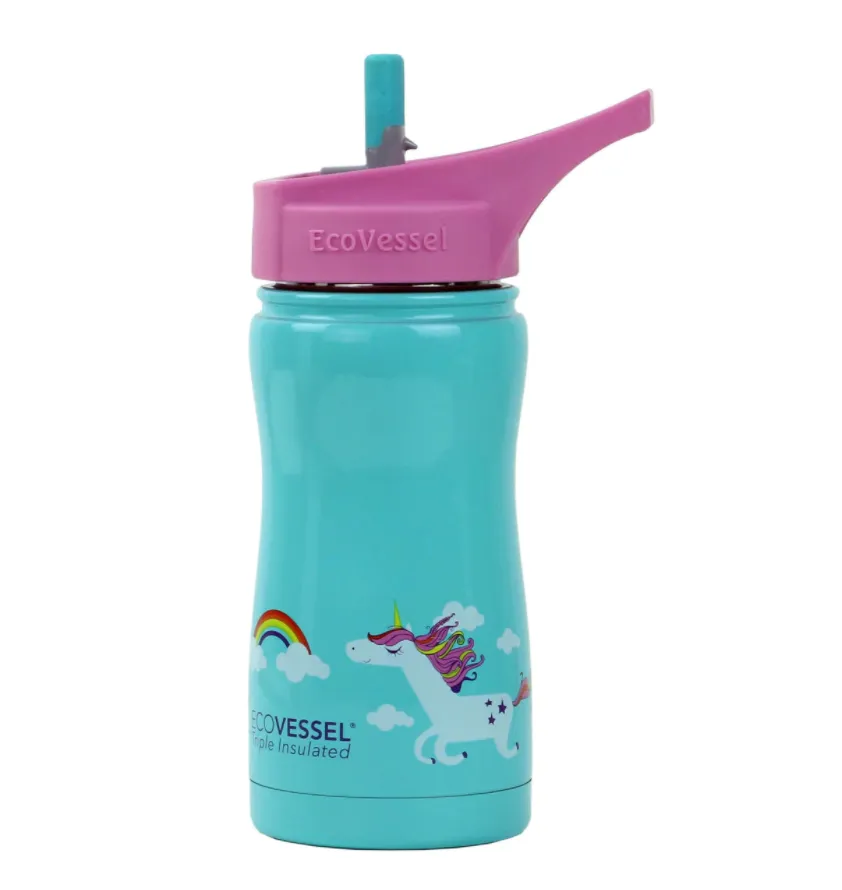 EcoVessel Scout - 13 oz Insulated Stainless Steel Water Bottle with Straw