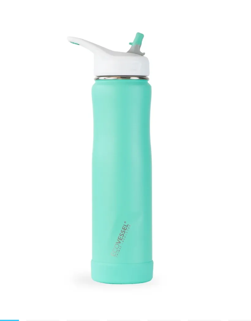 EcoVessel The Summit - Stainless Steel Insulated Straw Water Bottle 24oz