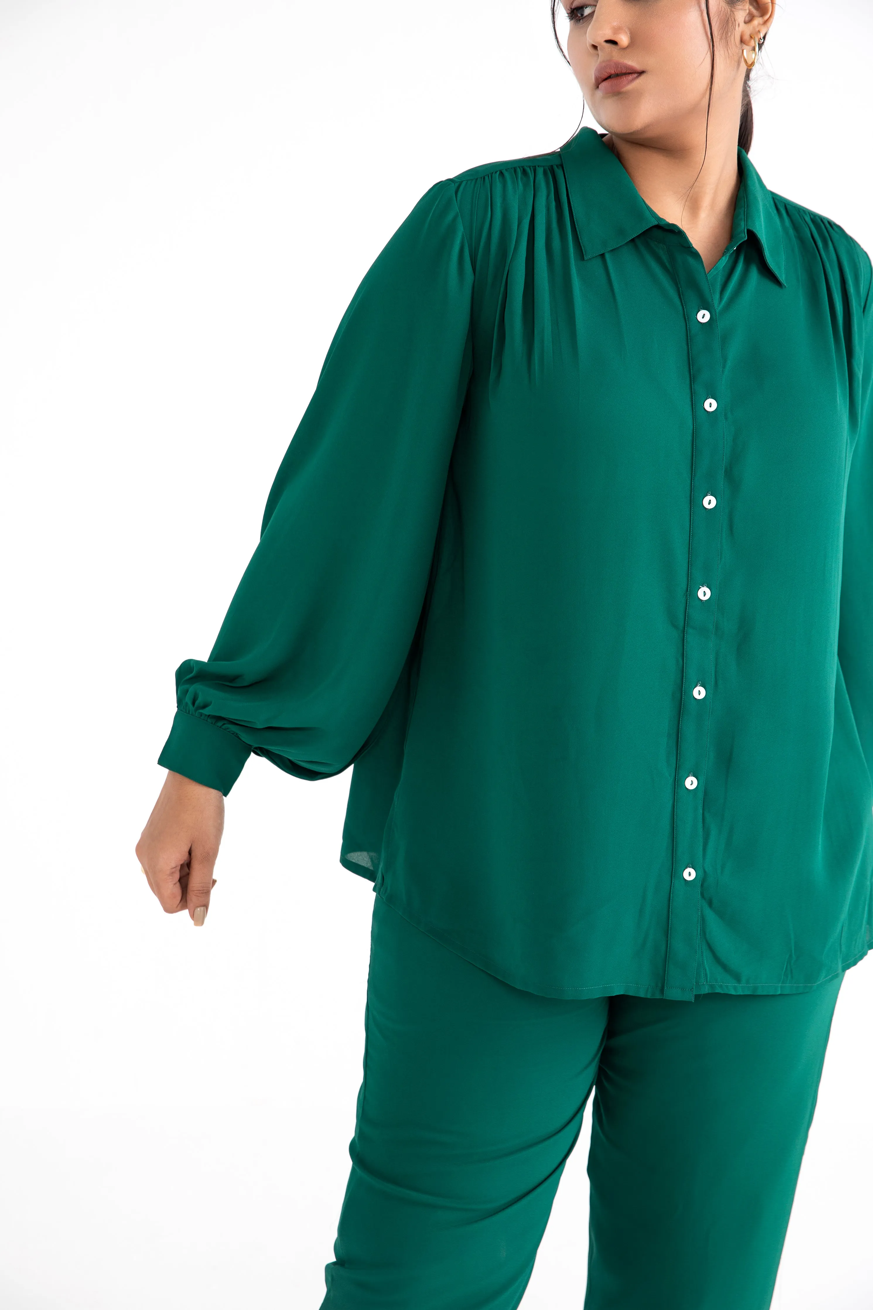 Emerald Green Monotone Fluid Coord Set