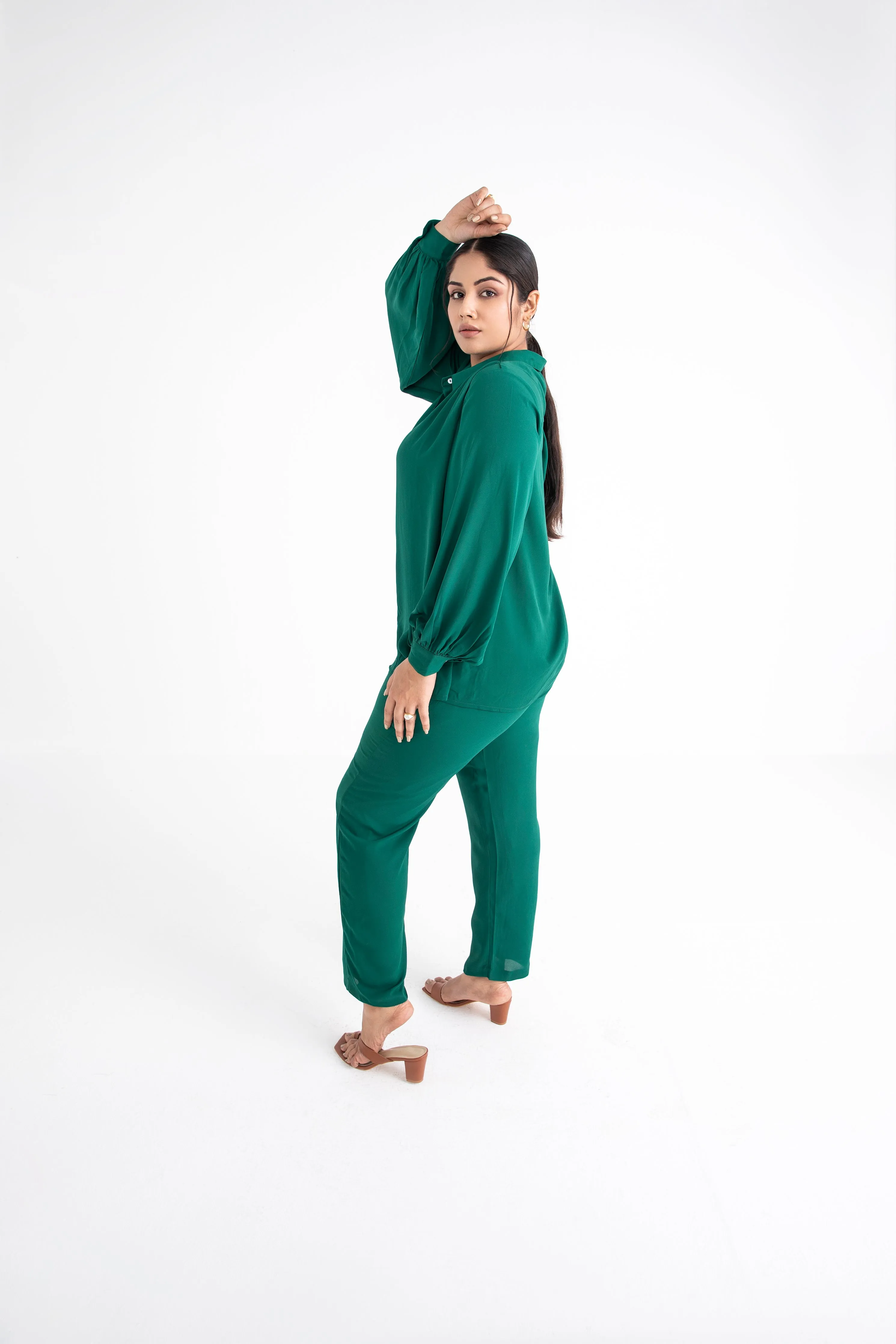 Emerald Green Monotone Fluid Coord Set