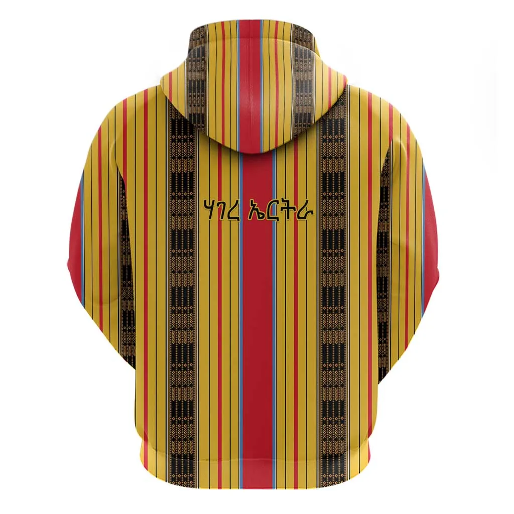 Eritrea Traditional Saho Mix Tilet Pattern Zip Hoodie LT15