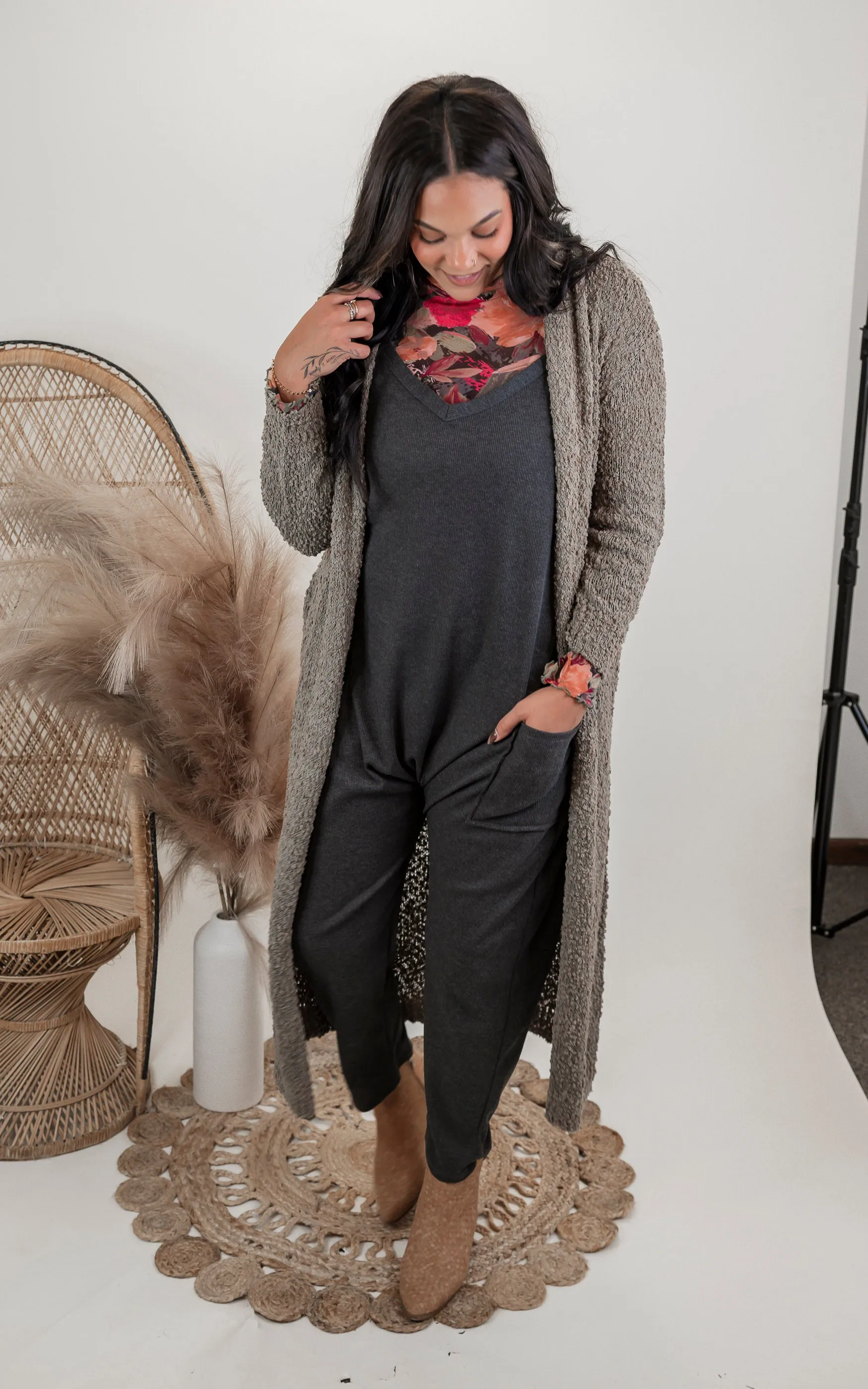 Fall Sierra Lounge Harem Jumpsuit w/ Pockets - Final Sale**