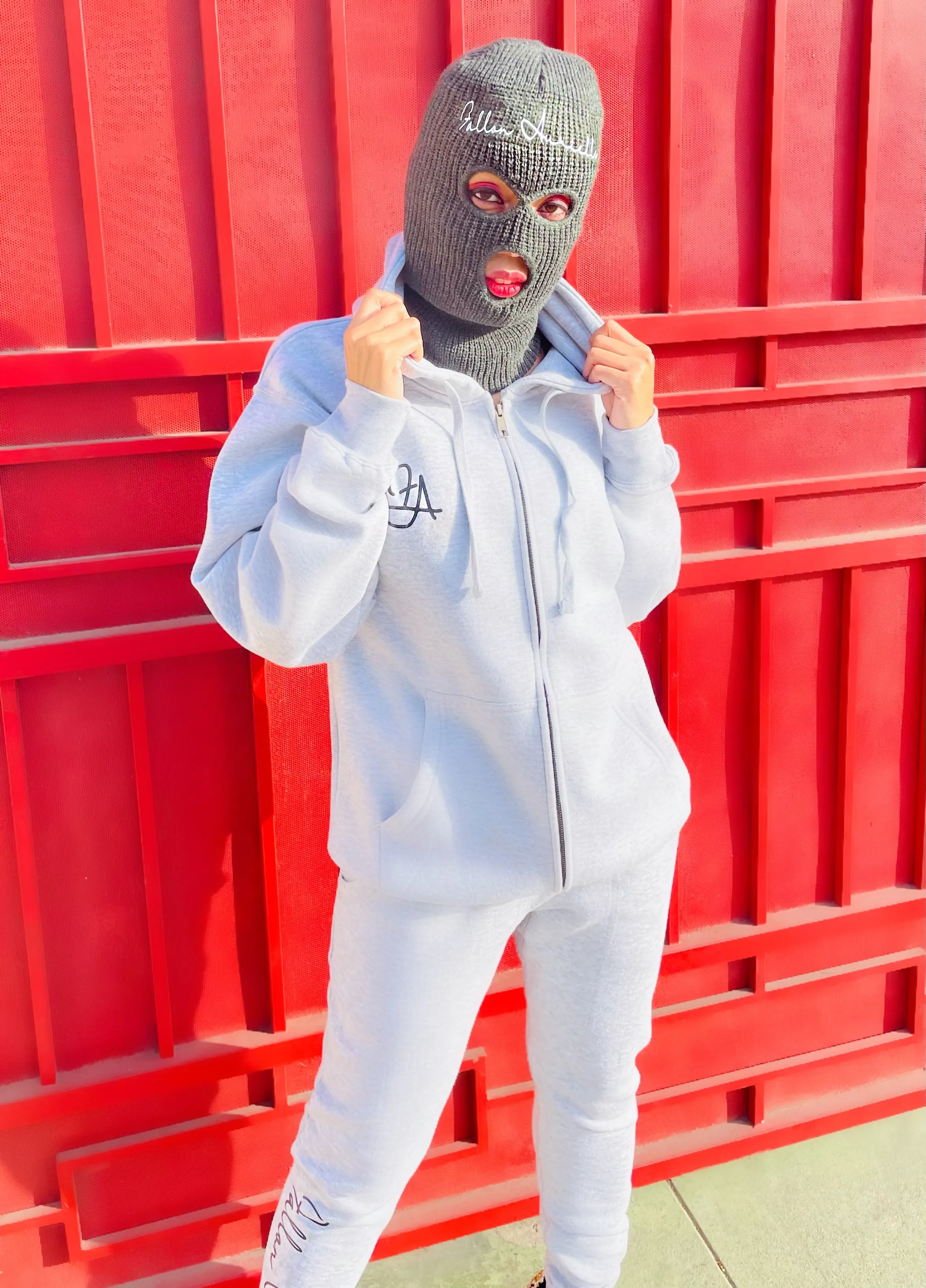 Fallon Aurielle Unisex Signature Zip Hoodie (Gray & Black)