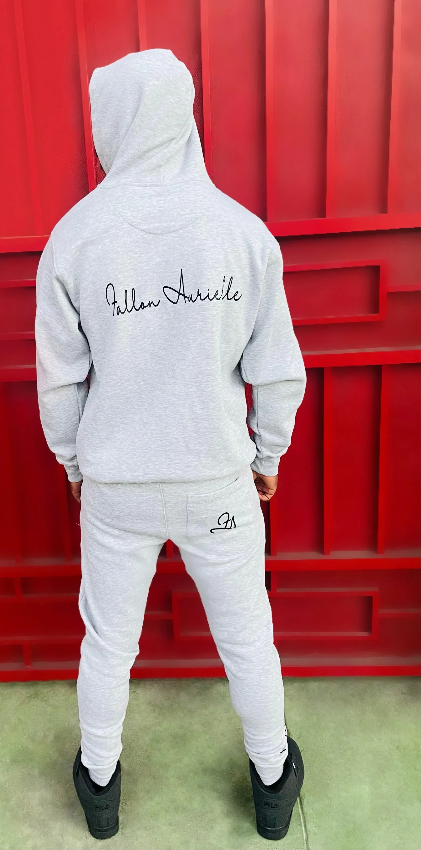 Fallon Aurielle Unisex Signature Zip Hoodie (Gray & Black)