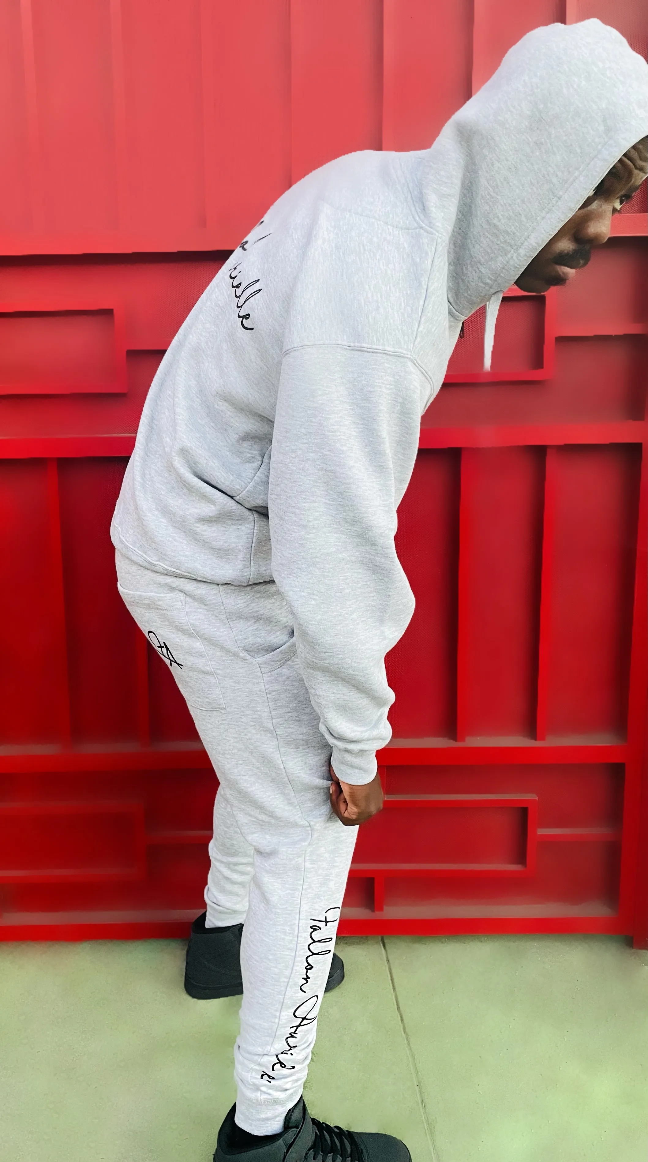 Fallon Aurielle Unisex Signature Zip Hoodie (Gray & Black)