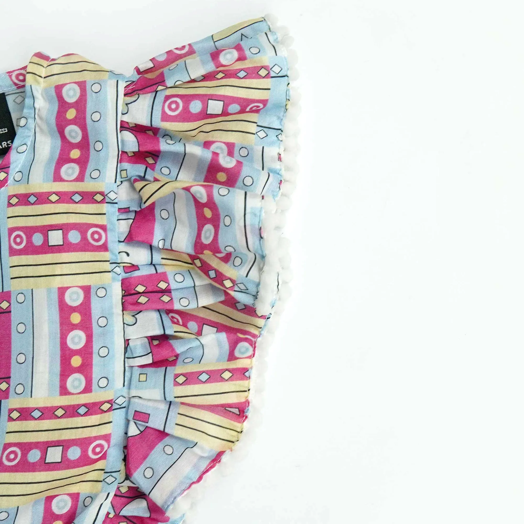 Fashion All Over Digital Printed Soft Cotton Frill Jumpsuit With Lace Details