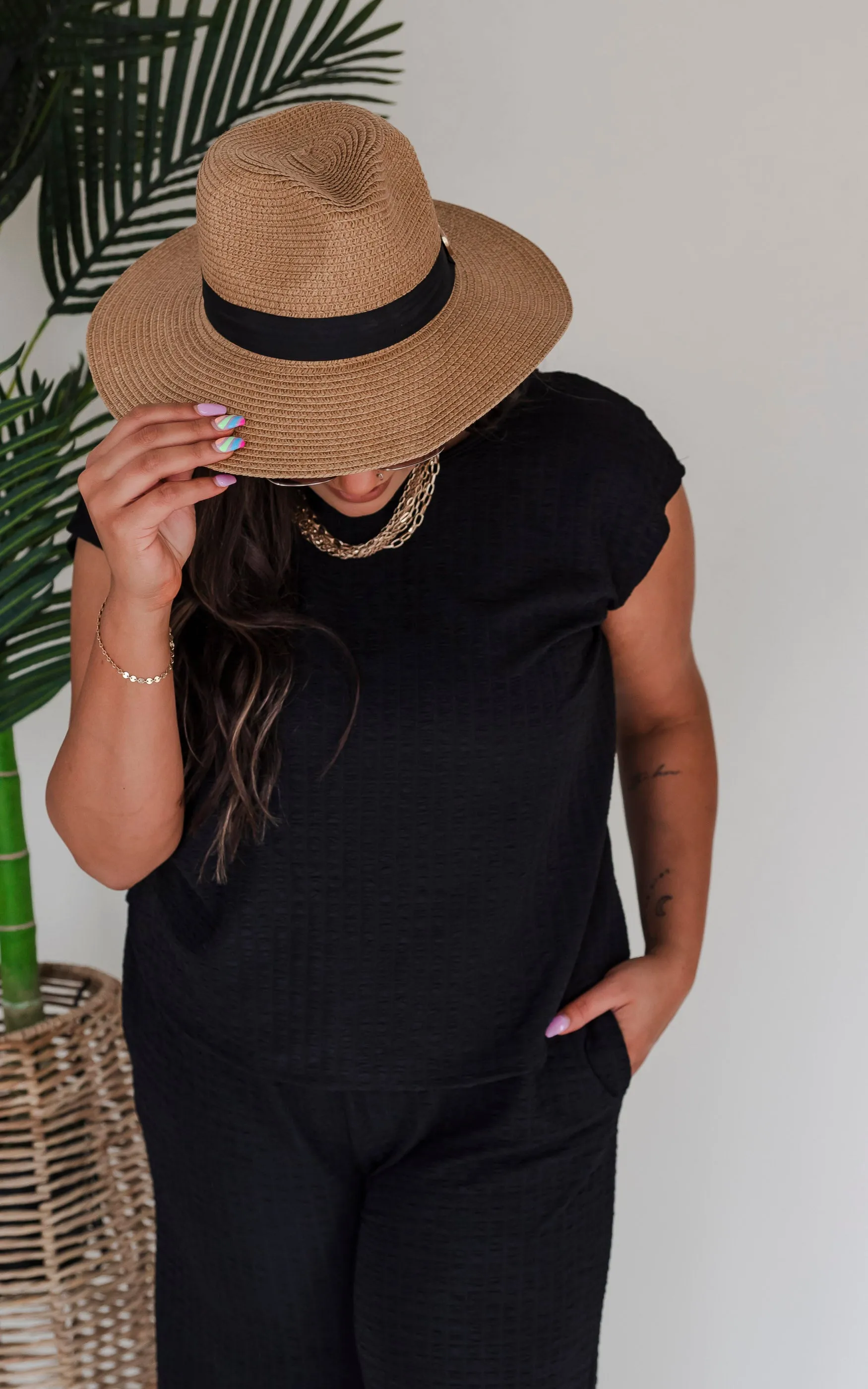 Feeling Fancy Textured Tie Back Drop Shoulder Jumpsuit - Final Sale
