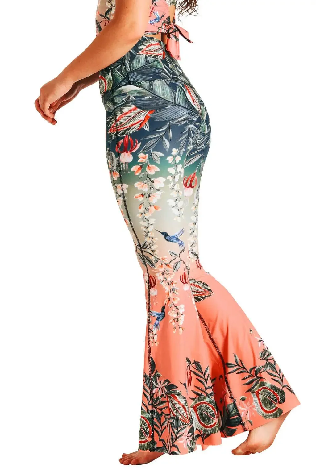 Feeling Ferntastic Printed Bell Bottoms by Yoga Democracy
