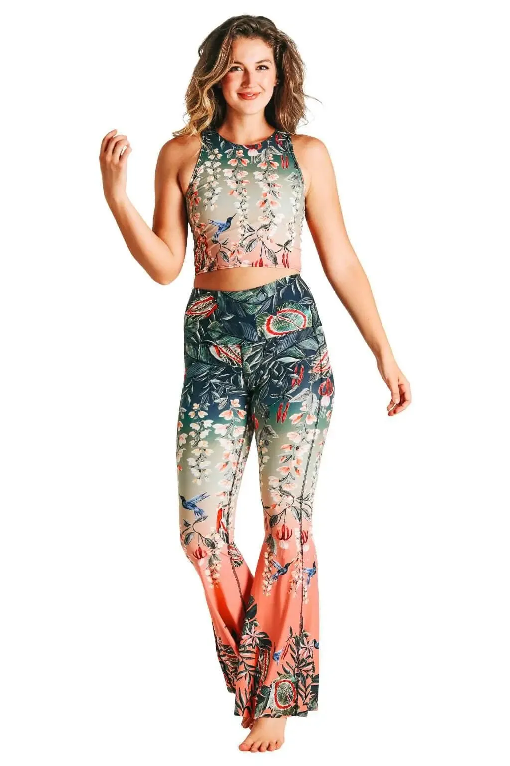 Feeling Ferntastic Printed Bell Bottoms by Yoga Democracy