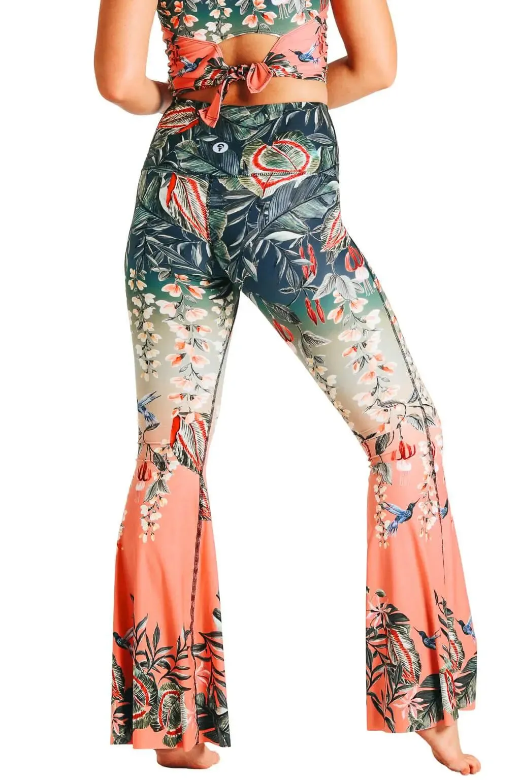 Feeling Ferntastic Printed Bell Bottoms by Yoga Democracy