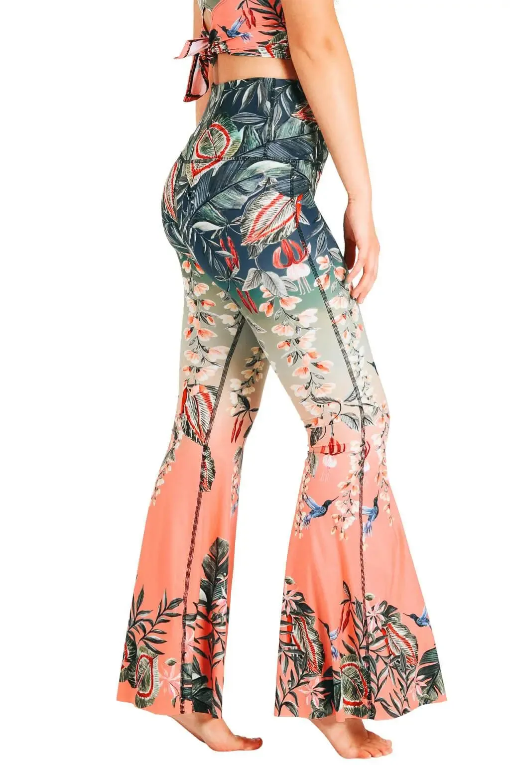 Feeling Ferntastic Printed Bell Bottoms by Yoga Democracy