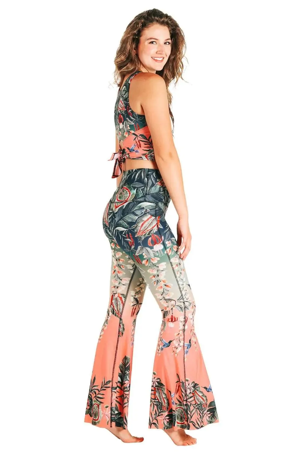 Feeling Ferntastic Printed Bell Bottoms by Yoga Democracy