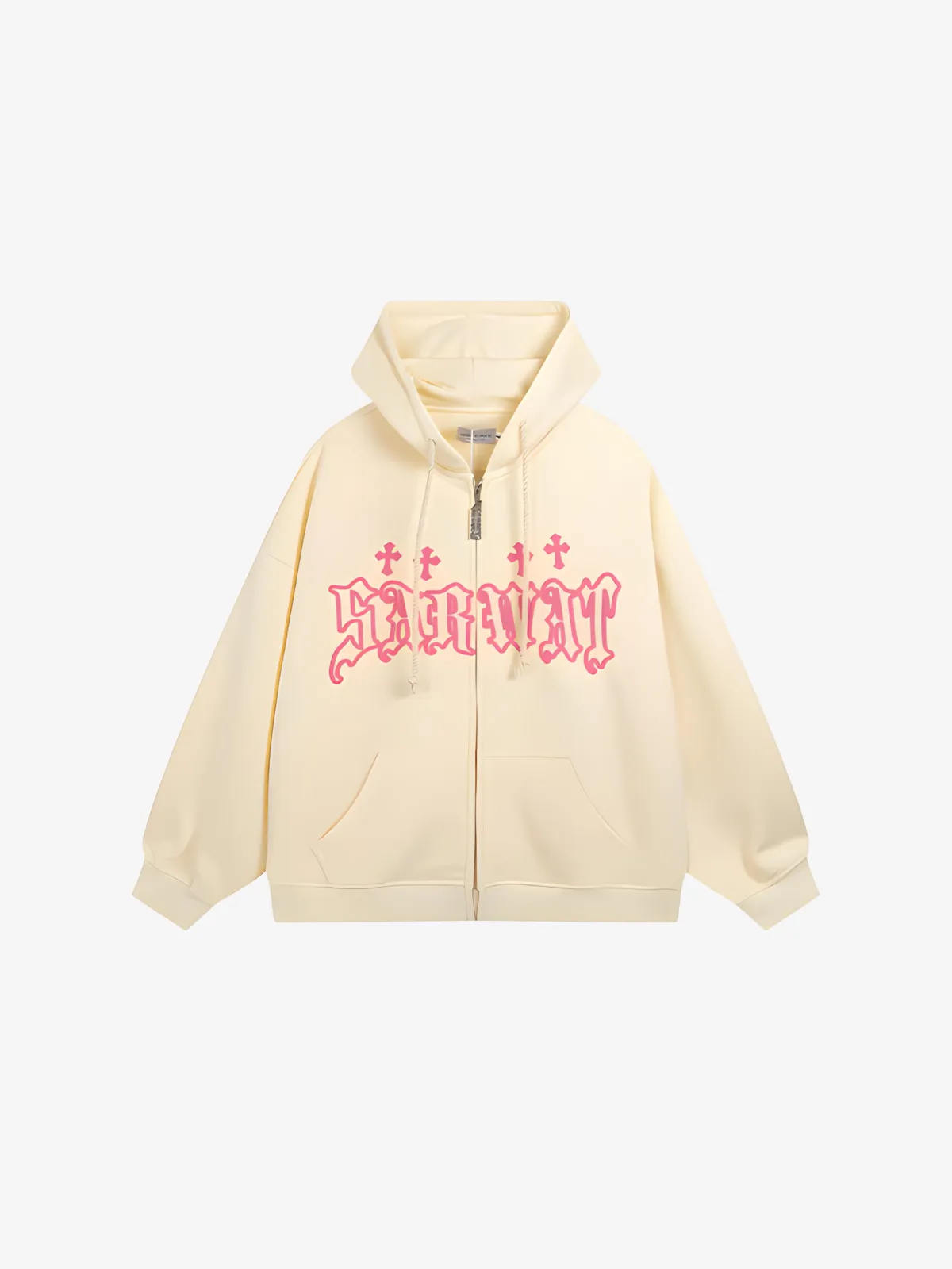 FOAM-LETTERED ZIP UP HOODIE
