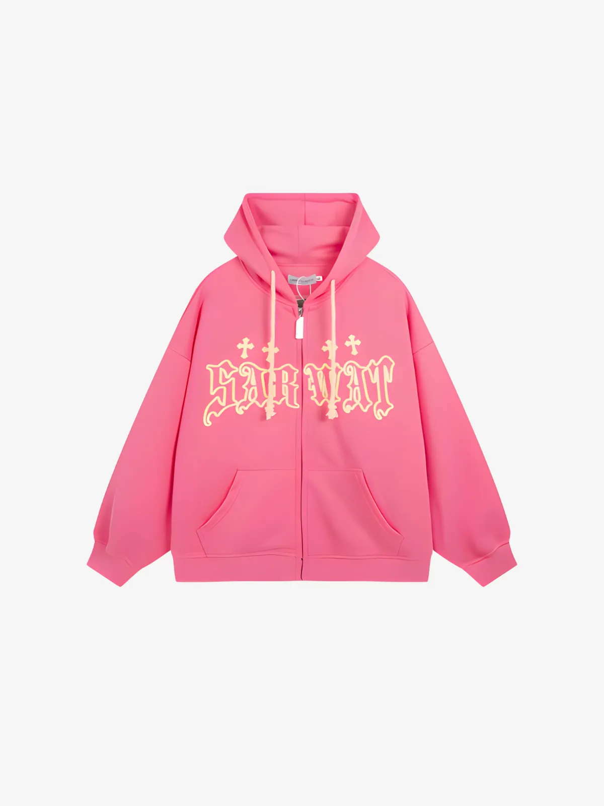 FOAM-LETTERED ZIP UP HOODIE