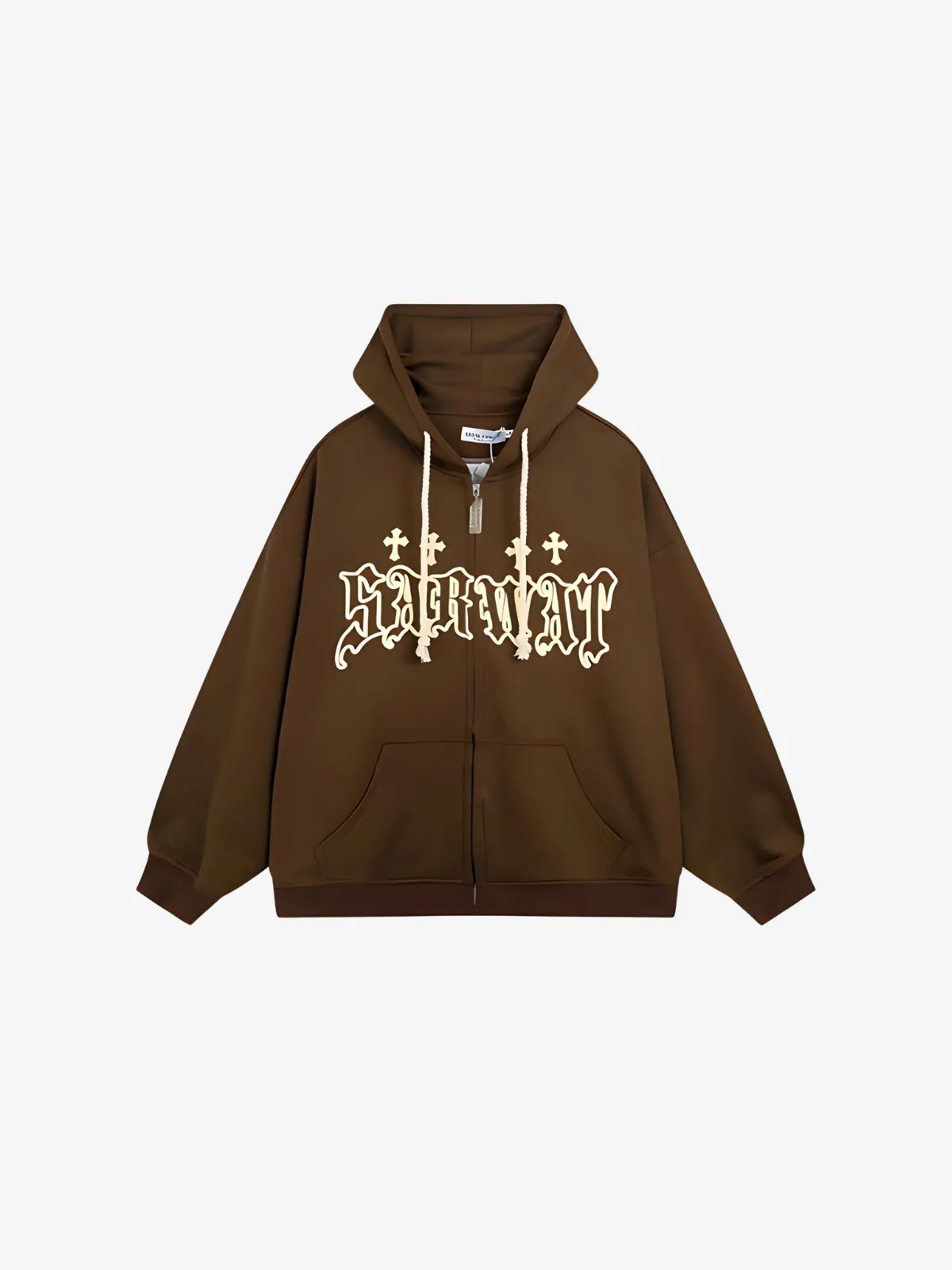 FOAM-LETTERED ZIP UP HOODIE