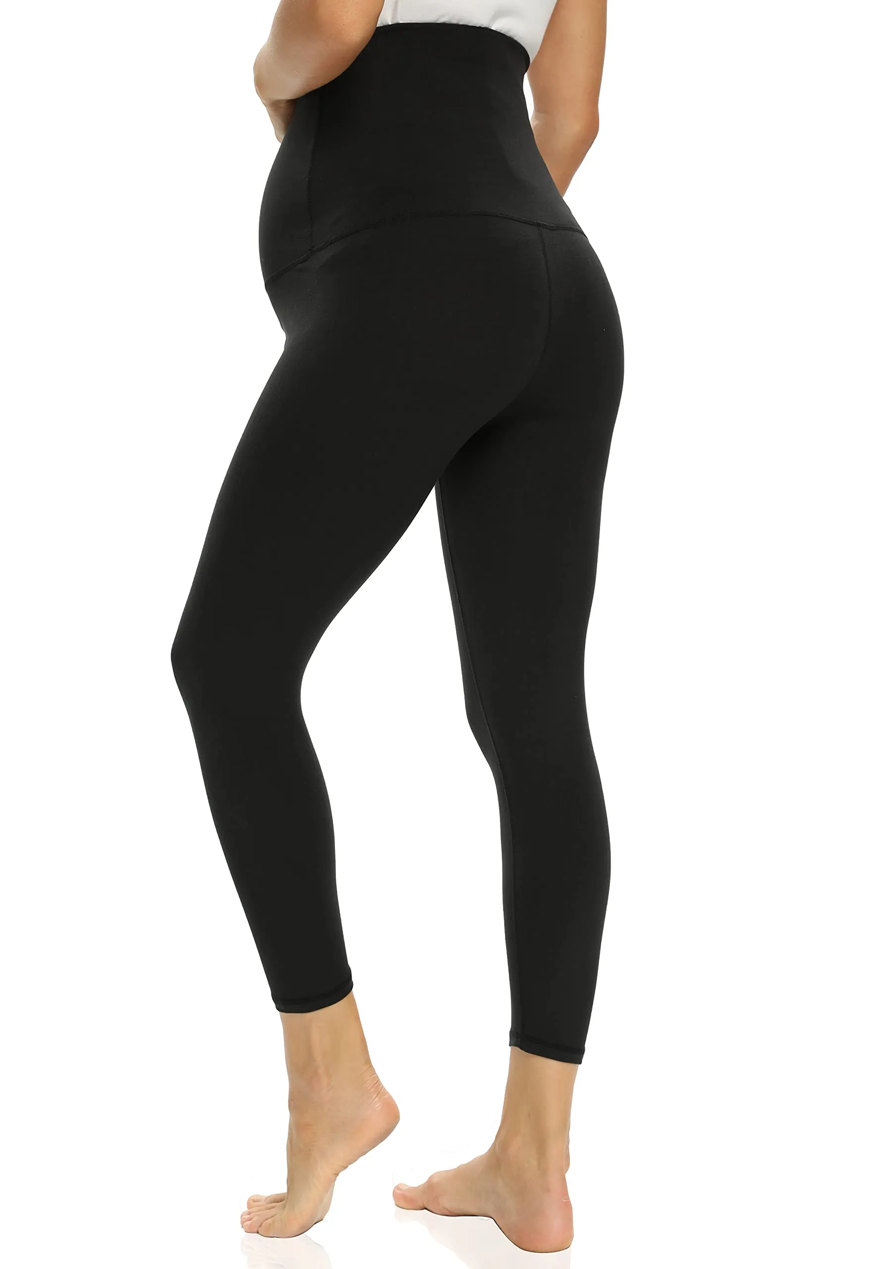 Foucome Women's Maternity Capri Leggings Over The Belly Pregnancy Active Workout Yoga Tights Pants