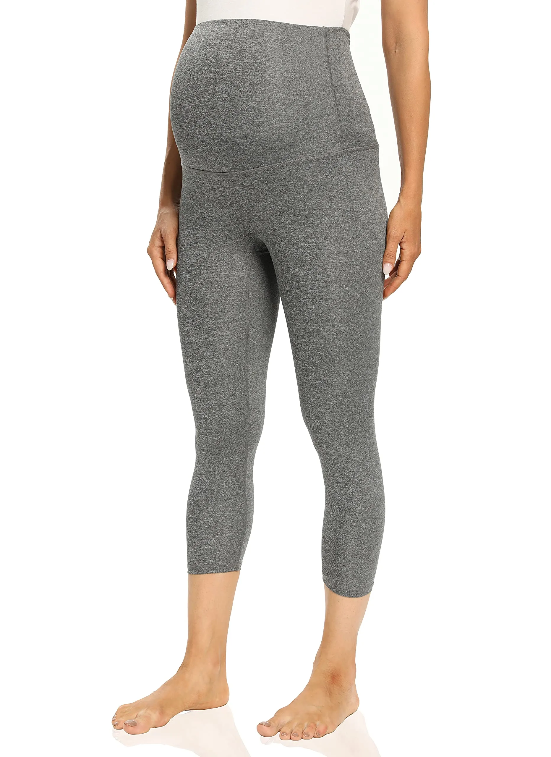 Foucome Women's Maternity Capri Leggings Over The Belly Pregnancy Active Workout Yoga Tights Pants