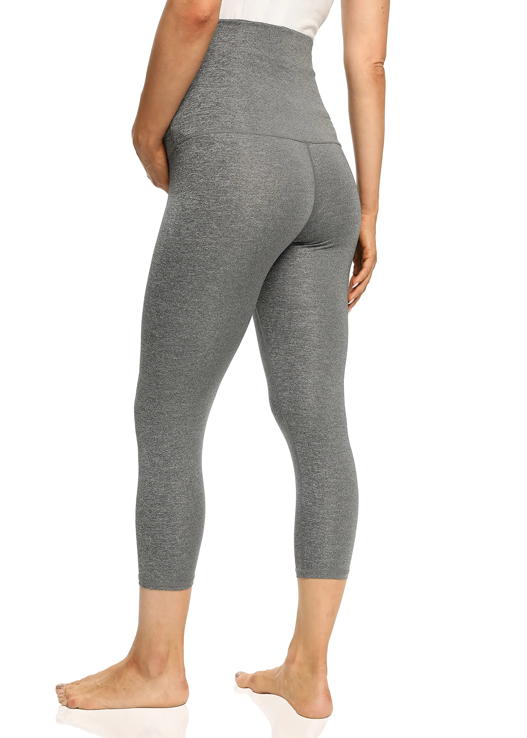 Foucome Women's Maternity Capri Leggings Over The Belly Pregnancy Active Workout Yoga Tights Pants