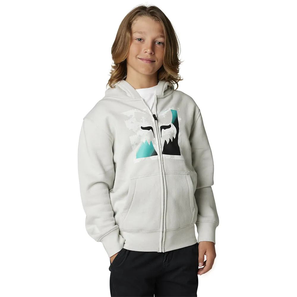 FOX YOUTH DETONATE ZIP FLEECE HOODY [LIGHT GREY]