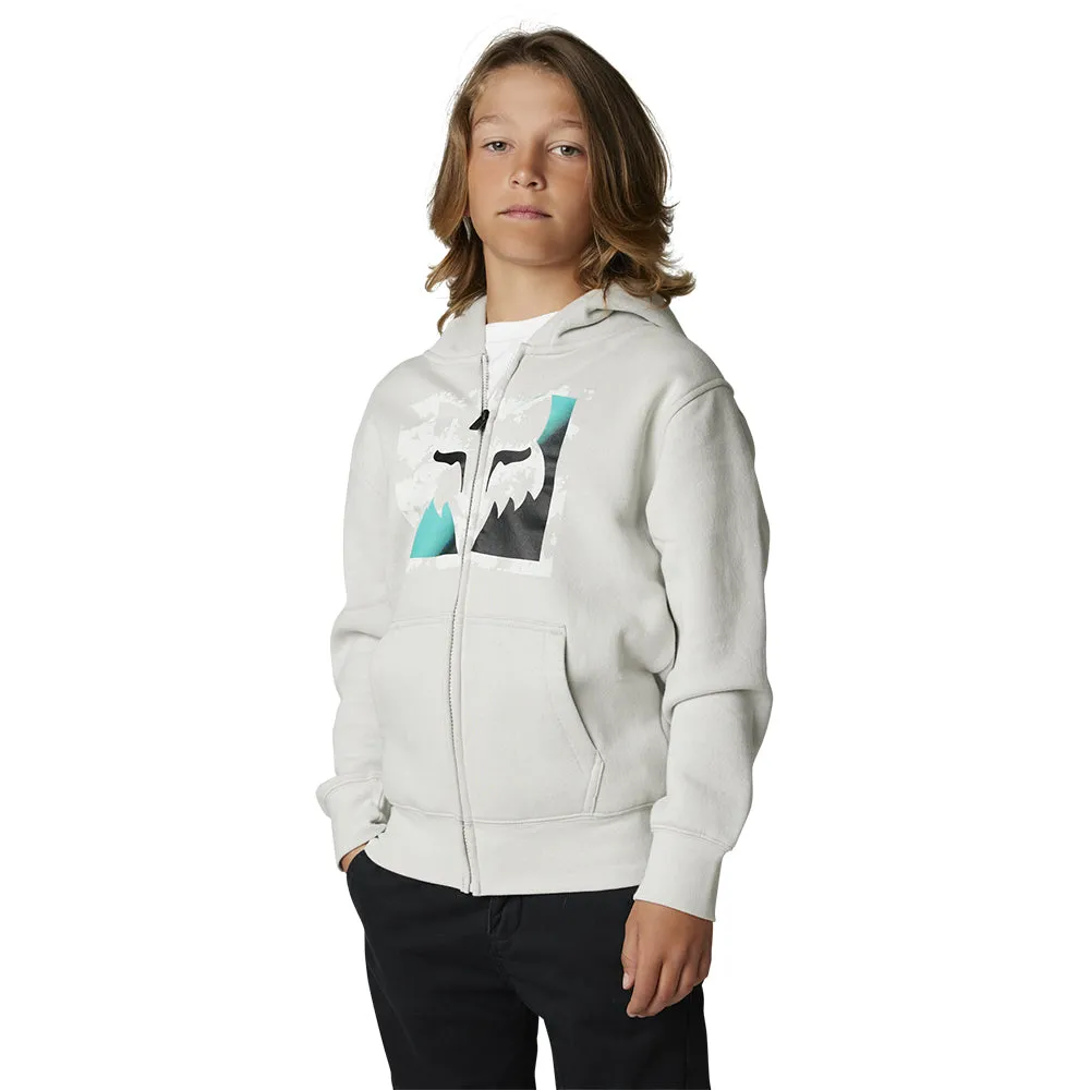 FOX YOUTH DETONATE ZIP FLEECE HOODY [LIGHT GREY]