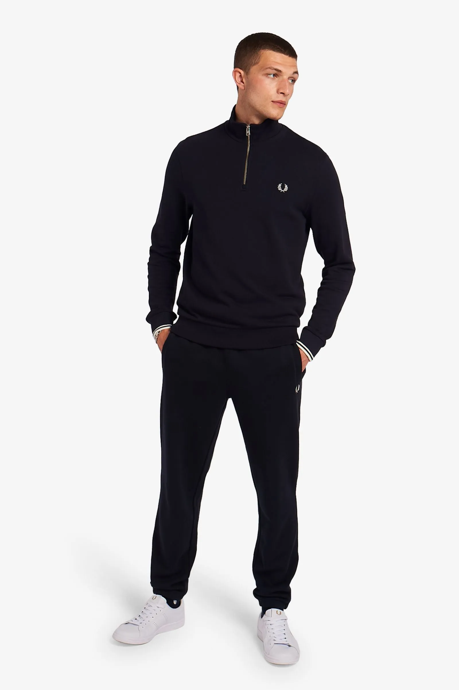 Fred Perry M1708 Half Zip Sweatshirt Navy