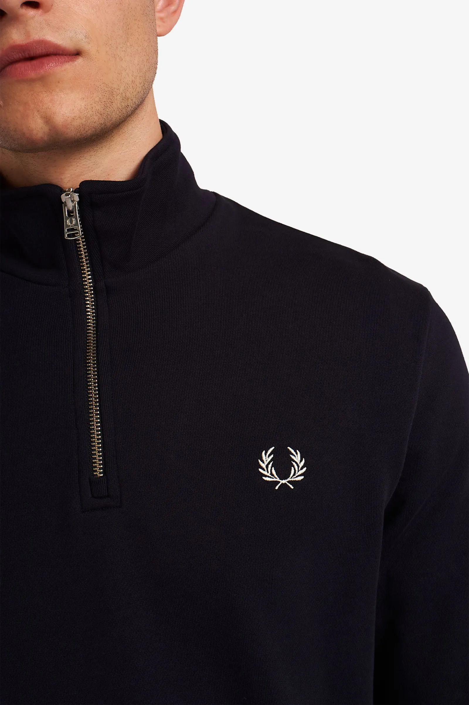 Fred Perry M1708 Half Zip Sweatshirt Navy