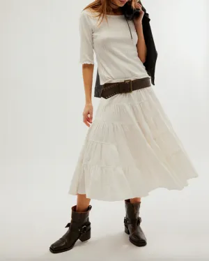 Full Swing Midi Skirt Ivory