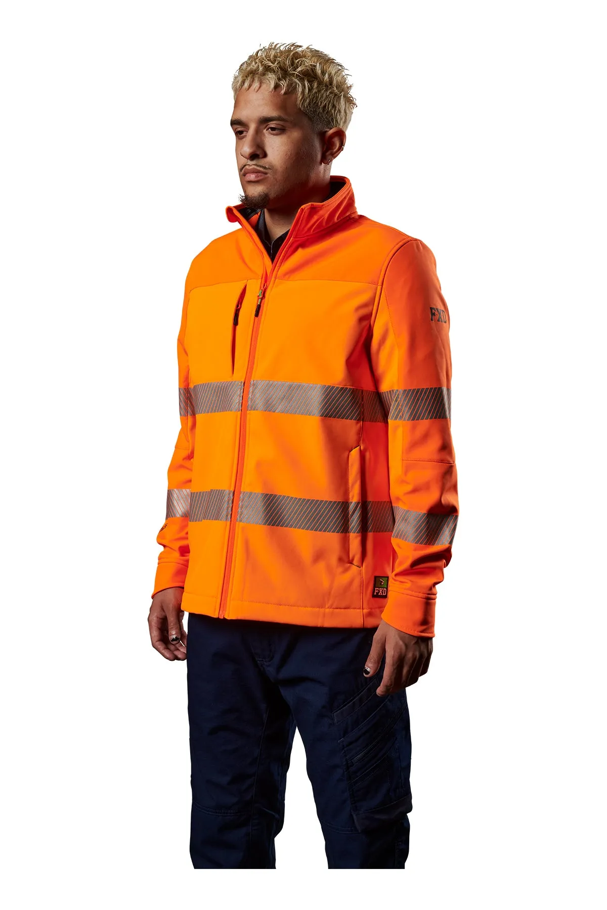 FXD Men's WO-3T Softshell Taped Jacket - Orange/Navy