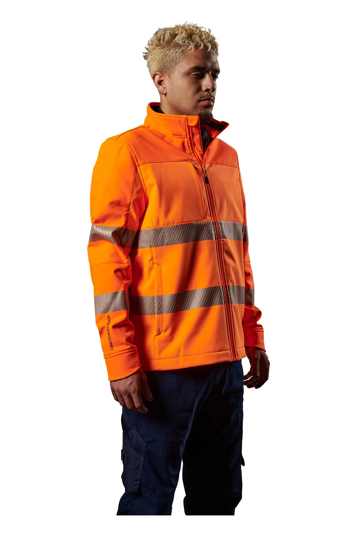 FXD Men's WO-3T Softshell Taped Jacket - Orange/Navy