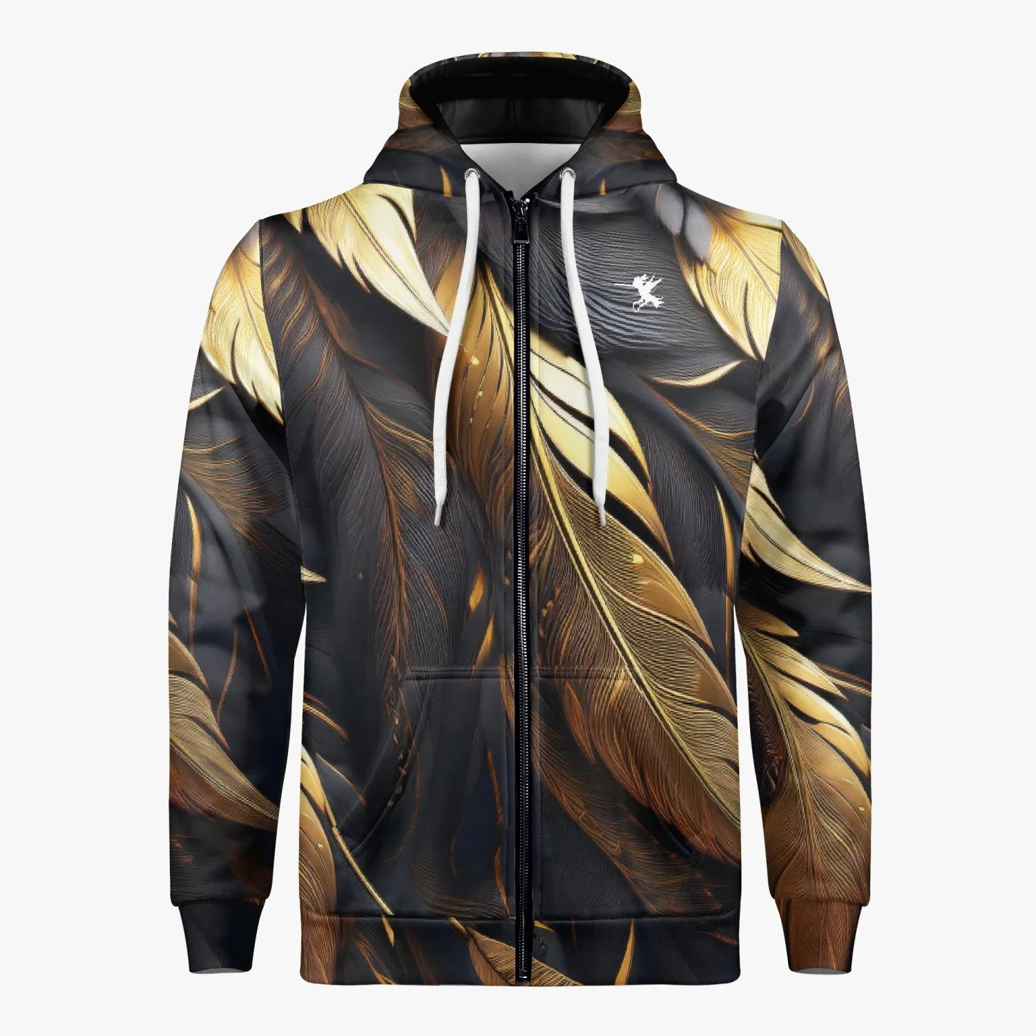Golden Feathers Zip Up Hoodie