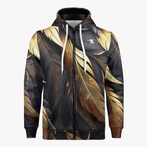 Golden Feathers Zip Up Hoodie