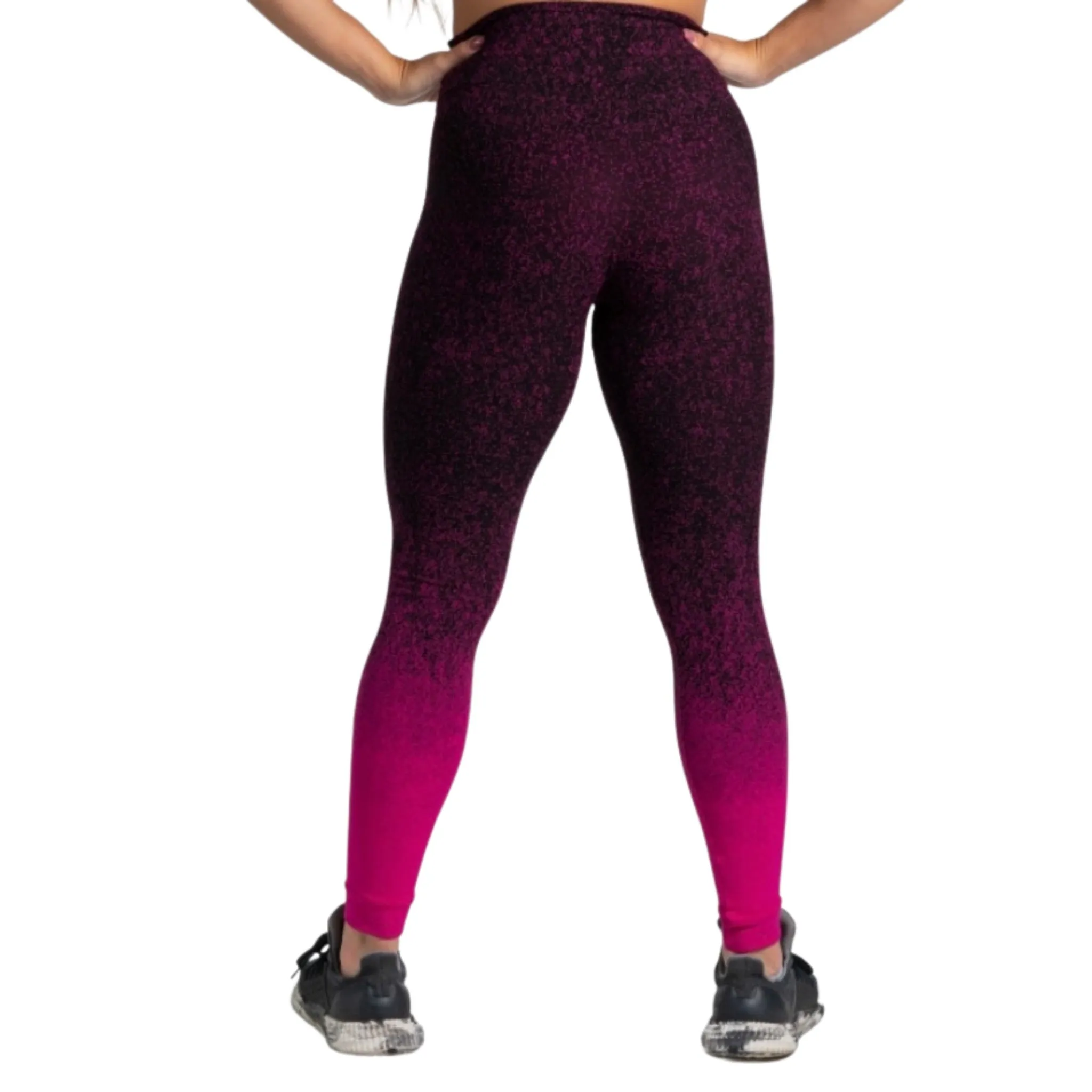 Gradient Pink Jacquard Leggings – High-Waisted, Soft Stretch, Comfortable Fit