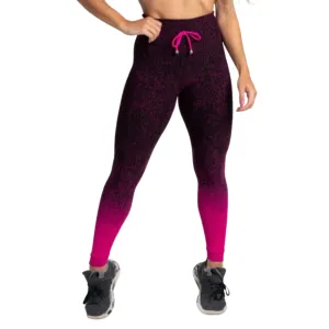 Gradient Pink Jacquard Leggings – High-Waisted, Soft Stretch, Comfortable Fit