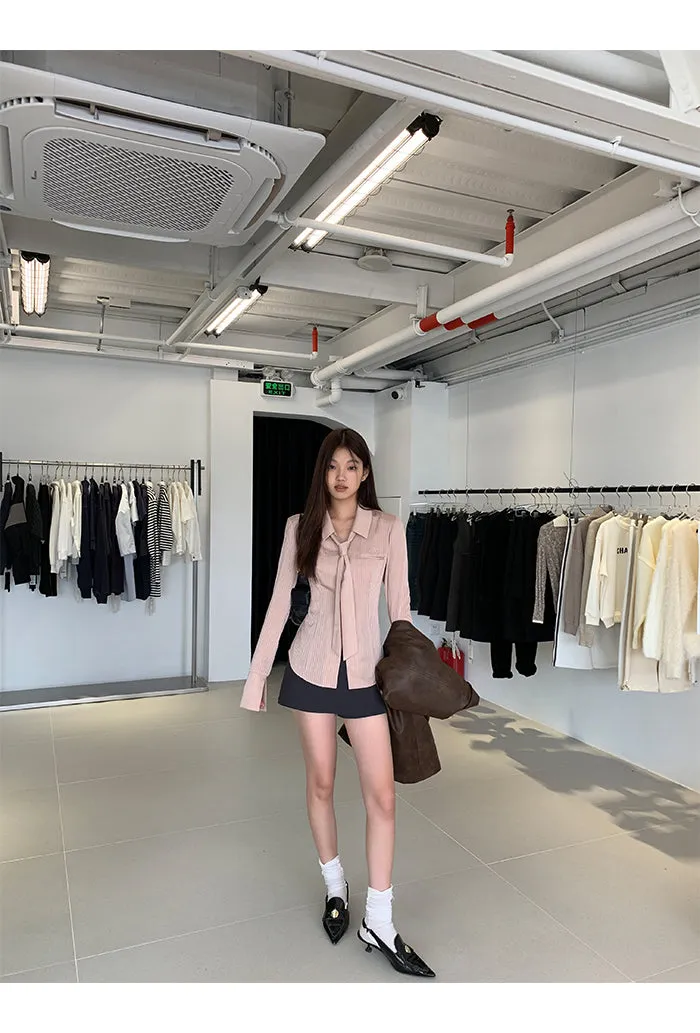 gray high waist skirt