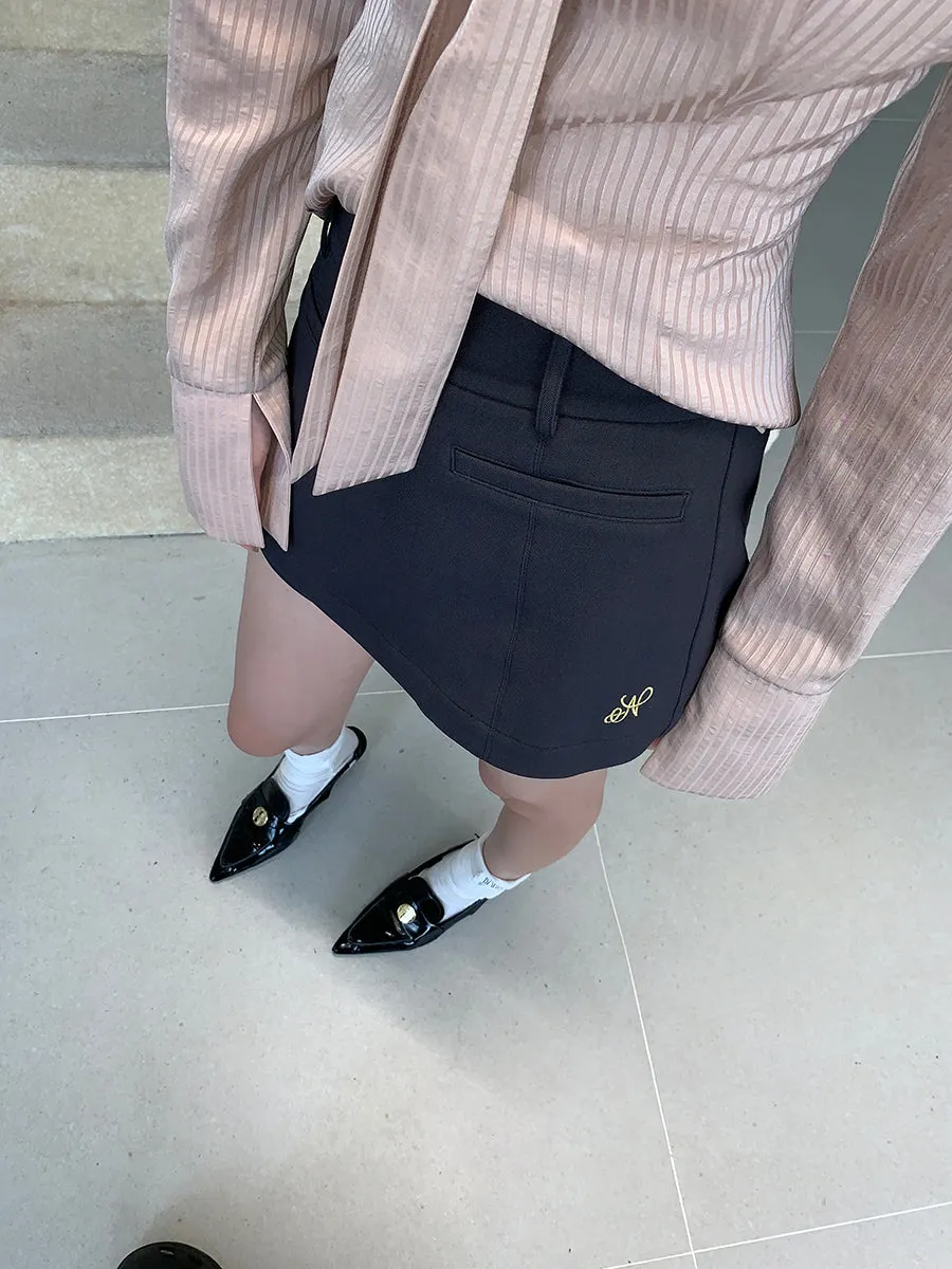 gray high waist skirt