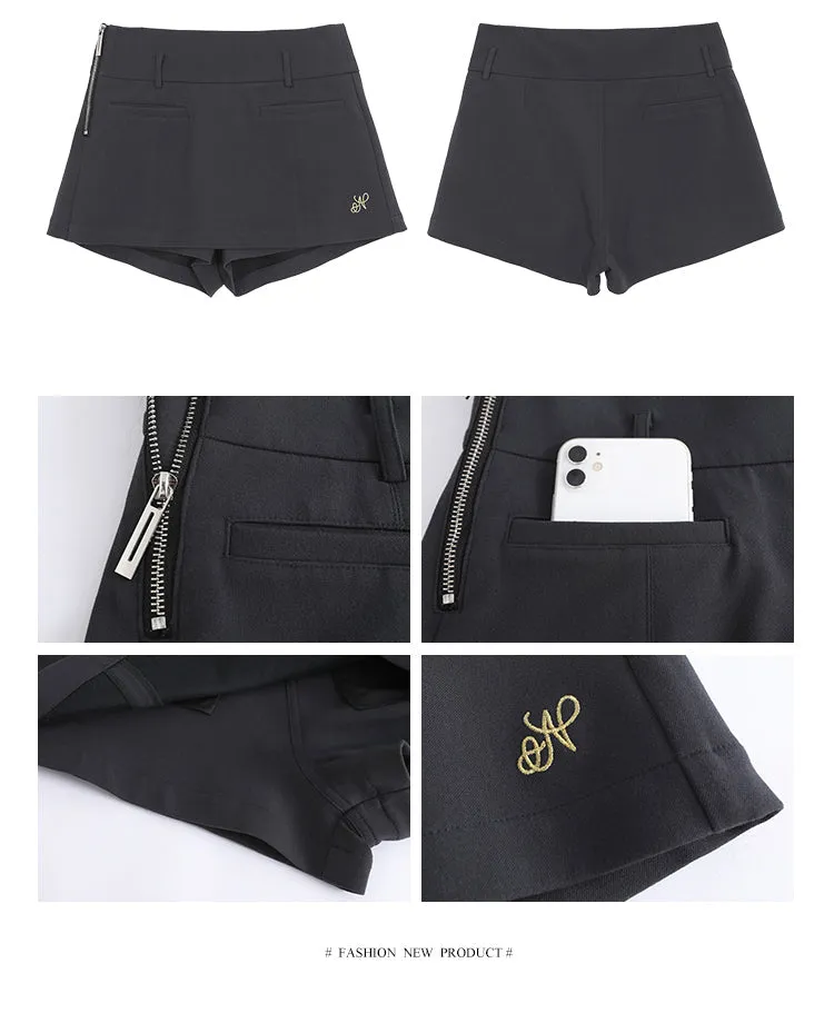 gray high waist skirt