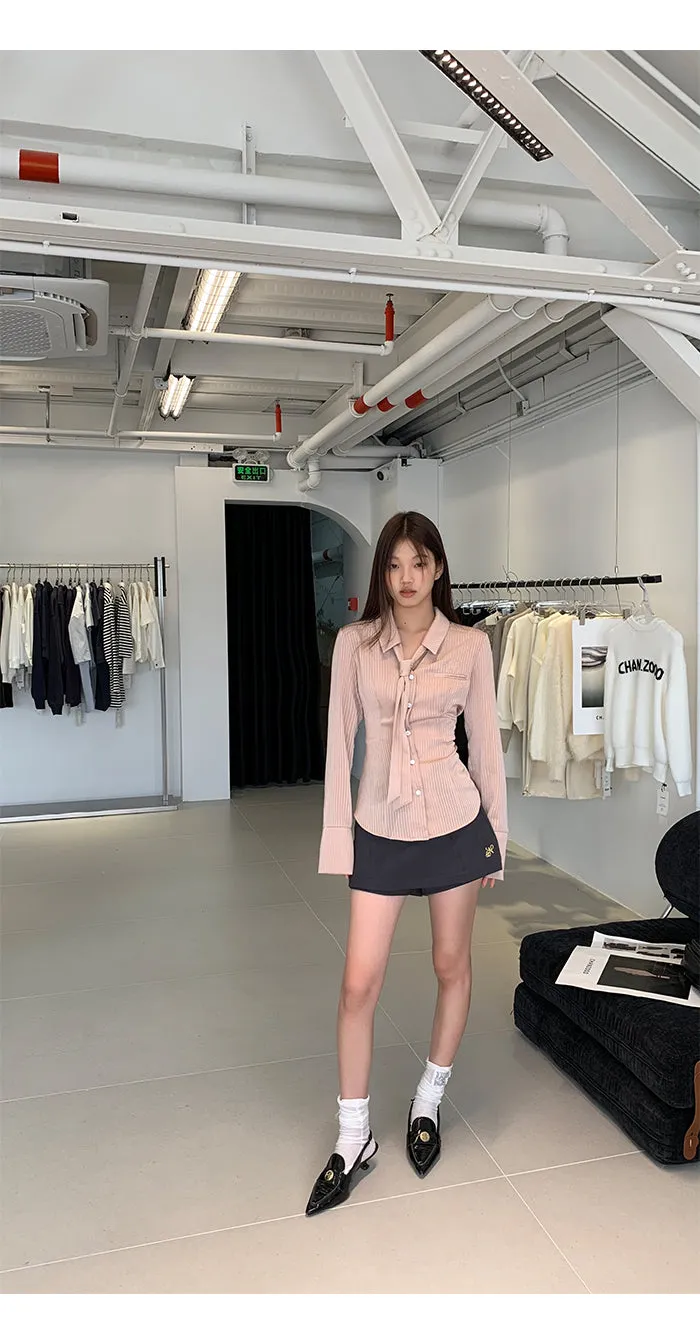 gray high waist skirt