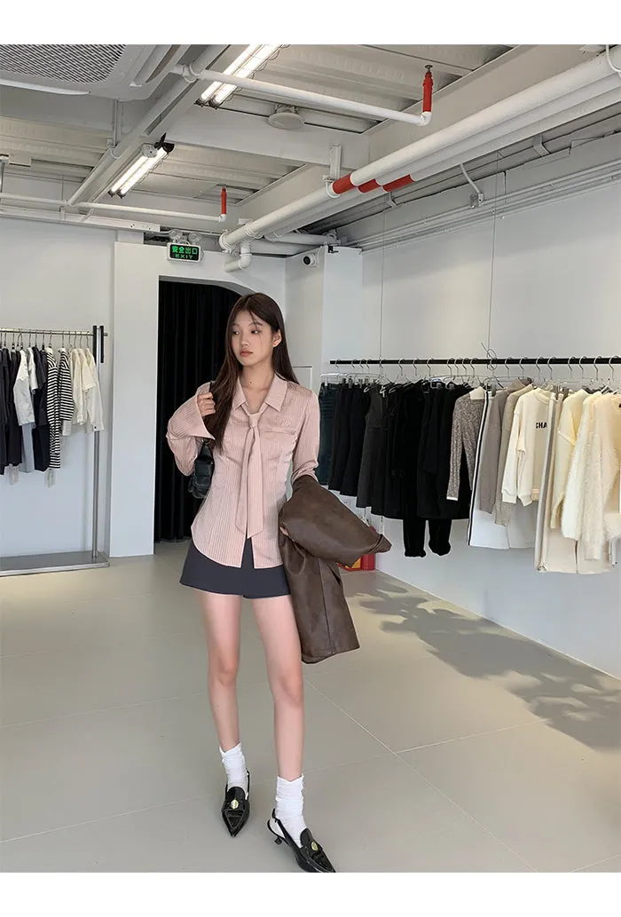 gray high waist skirt