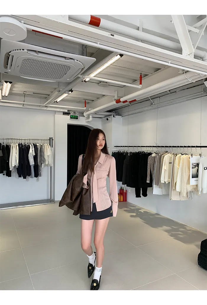 gray high waist skirt
