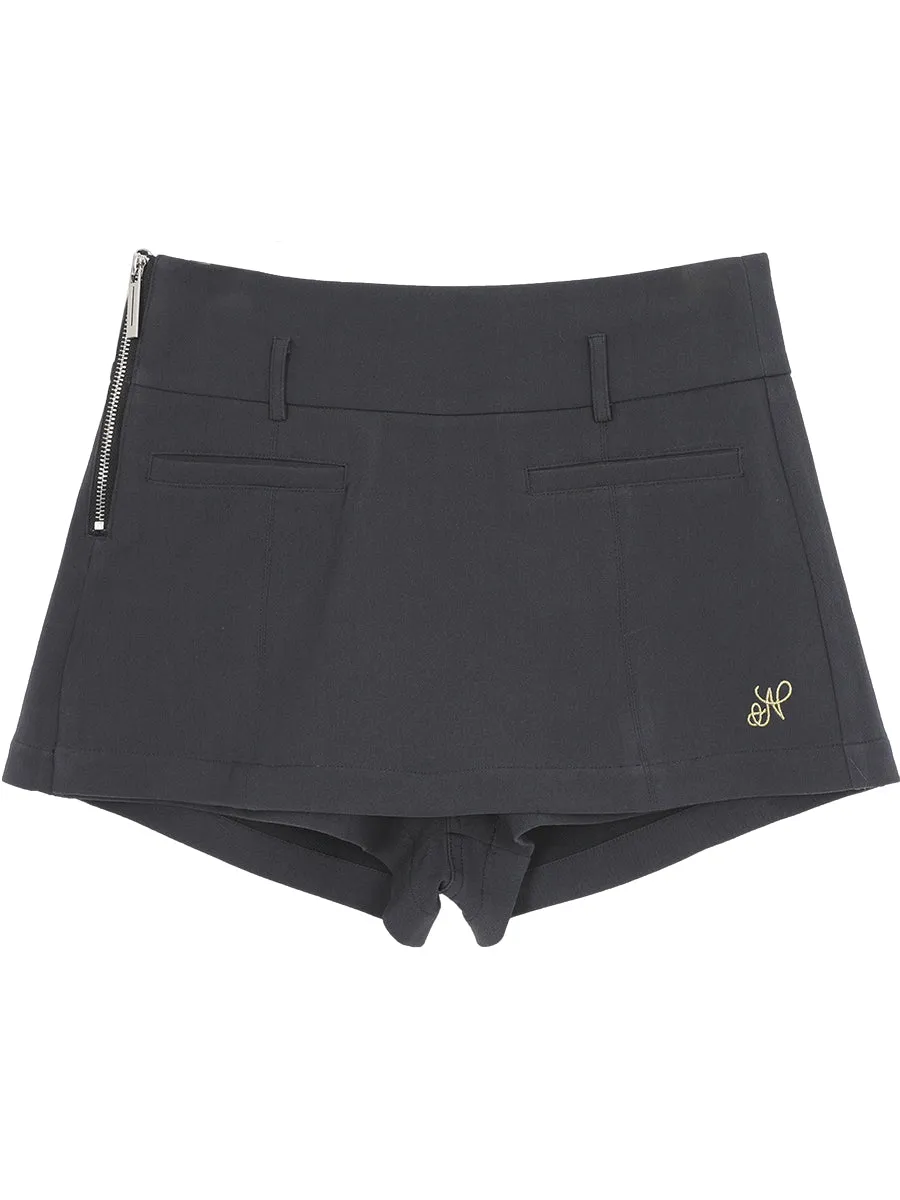 gray high waist skirt