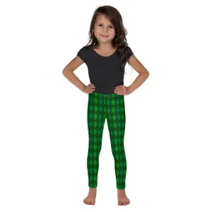 Green Argyle Kid's Leggings