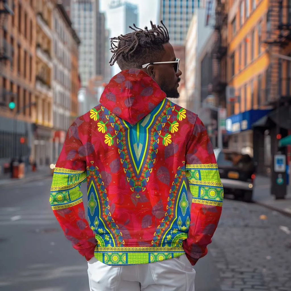 Haiti Zip Hoodie Choeblack Dashiki Style Red Color LT03
