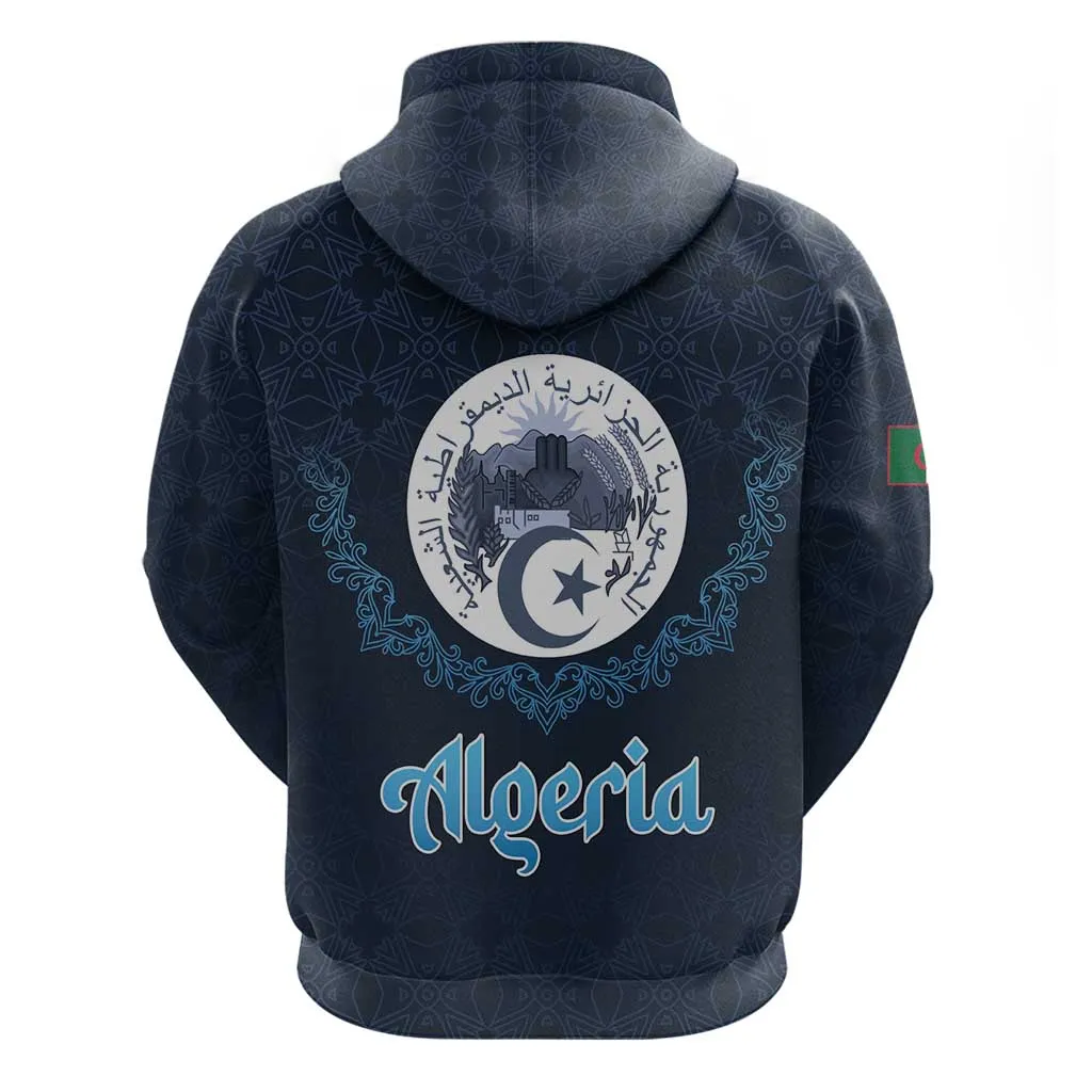 Happy Eid Al-Adha Zip Hoodie Algeria Mubarak LT15