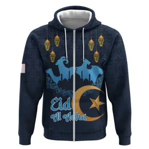 Happy Eid Al-Adha Zip Hoodie Algeria Mubarak LT15