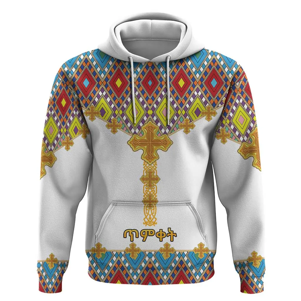 Happy Ethiopian Timkat Zip Hoodie Cross Mix Tilet Pattern LT15